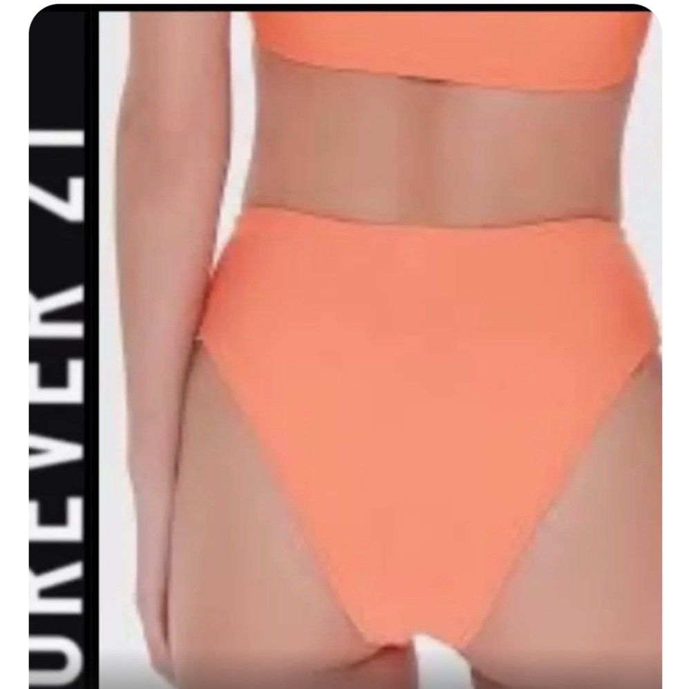 Forever 21 Coral High Waist Bikini Bottoms. Size M